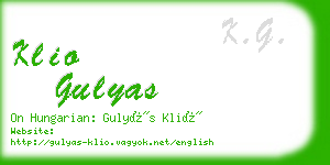 klio gulyas business card